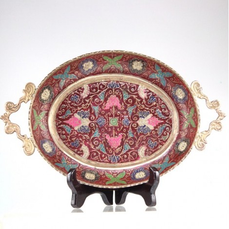 veche fructiera orientala. gravura & email cloisonne. atelier indian